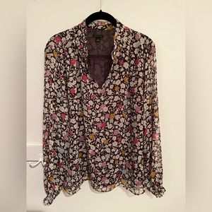 Ann Taylor chiffon blouse floral print